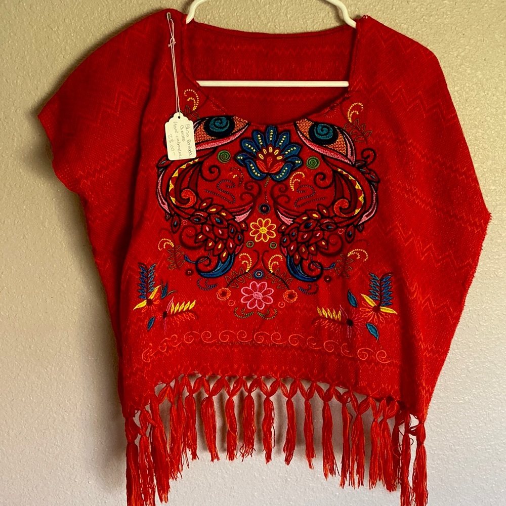 Red Hand Embroidered Shirt, Very Nice Detailing